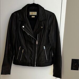 Michael Kors Black Leather Biker Jacket